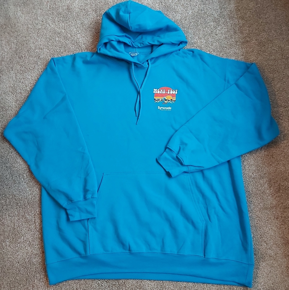 Men's Aqua Blue Graphic Hoodie BNWOT